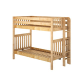TALL XL 1 NS : Classic Bunk Beds High Bunk XL w/ Straight Ladder on End (Low/High), Slat, Natural