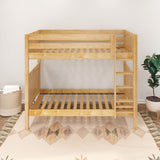 TALL XL NP : Classic Bunk Beds Twin XL High Bunk Bed with Straight Ladder on Front, Panel, Natural