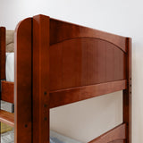 TERTIARY CP : Multiple Bunk Beds Twin Medium Corner Loft Bunk Bed with Ladder + Stairs - R, Panel, Chestnut