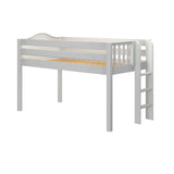 TIGHT WC : Standard Loft Beds Twin Low Loft Bed with Straight Ladder on End, Curve, White
