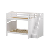 TOPPER WC : Staircase Bunk Beds Full High Bunk Bed with Stairs, Curve, White
