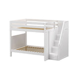 TOPPER WP : Staircase Bunk Beds Full High Bunk Bed with Stairs, Panel, White