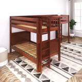 TRIFID 1 CP : Multiple Bunk Beds Twin Medium Corner Loft Bunk Bed with Straight Ladders on Ends, Panel, Chestnut