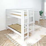 TRIFID 1 WS : Multiple Bunk Beds Twin Medium Corner Loft Bunk with Straight Ladders on Ends, Slat, White