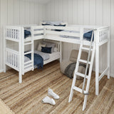 TRIFID WS : Corner Loft Bunk Twin Medium Corner Loft Bunk Bed with Angled and Straight Ladder, Slat, White