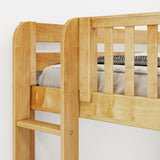 TRILATERAL 1 NP : Corner Loft Beds Twin over Full + Twin High Corner Loft Bunk with Staight Ladders on Ends, Panel, Natural