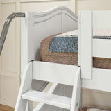TRIPLET WC : Multiple Bunk Beds Full High Corner Loft Bunk Bed, Curve, White