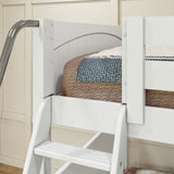 TRIPLET WP : Multiple Bunk Beds Full High Corner Loft Bunk Bed, Panel, White