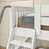 TRIPLET WS : Multiple Bunk Beds Full High Corner Loft Bunk Bed, Slat, White