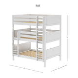 TRIPLEX WP : Multiple Bunk Beds Full Triple Bunk Bed with Straight Ladders on Front, Panel, White