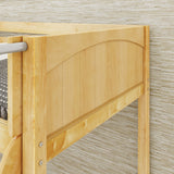 TRIVIUM XL NP : Corner Loft Bunk Twin XL Mid Corner Loft Bunk with Stairs + Angled Ladder on Right Front, Natural Birch Panel