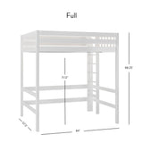Uber Bulky WS : Standard Loft Beds Full Uber High Loft Bed with Straight Ladder on End, Panel, White