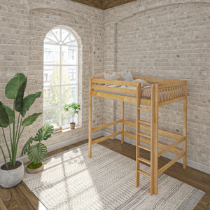 Full Uber High Loft Bed with Straight Ladder on Front