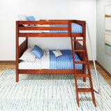 VENTI CP : Classic Bunk Beds Twin High Bunk Bed with Angled Ladder on Front, Panel, Chestnut