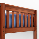 VENTI CS : Classic Bunk Beds Twin High Bunk Bed with Angled Ladder on Front, Slat, Chestnut