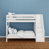 WOPPER WP : Staircase Bunk Beds Twin High Bunk Bed with Stairs, Panel, White