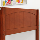 WOW CP : Loft Bed Twin Low Loft Bed with Slide and Angled Ladder on Front, Chestnut Panel