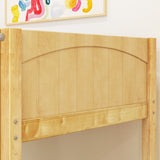 WOW NP : Loft Bed Twin Low Loft Bed with Slide and Angled Ladder on Front, Natural Birch Panel