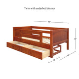 YEAH UU CP : Kids Beds Twin Toddler Bed with Underbed Dresser, Panel, Chestnut