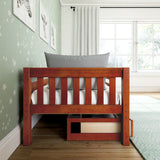 YEAH UU CS : Kids Beds Twin Toddler Bed with Underbed Dresser, Slat, Chestnut