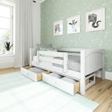YEAH UU WP : Kids Beds Twin Toddler Bed with Underbed Dresser, Panel, White