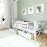 YEAH UU WS : Toddler Bed Twin Toddler Bed, Slat with Underbed Dresser, White