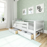 YEAH UU WS : Kids Beds Twin Toddler Bed, Slat with Underbed Dresser, White