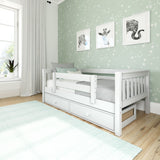 YEAH UU WS : Kids Beds Twin Toddler Bed, Slat with Underbed Dresser, White