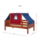 YO21 CP : Kids Beds Twin Toddler Bed with Tent, Panel, Chestnut