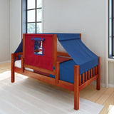 YO21 CS : Kids Beds Twin Toddler Bed with Tent, Slat, Chestnut