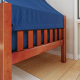 YO21 CS : Kids Beds Twin Toddler Bed with Tent, Slat, Chestnut