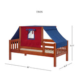 YO21 CS : Kids Beds Twin Toddler Bed with Tent, Slat, Chestnut