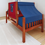 YO21 CS : Kids Beds Twin Toddler Bed with Tent, Slat, Chestnut