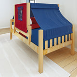 YO21 NS : Kids Beds Twin Toddler Bed with Tent, Slat, Natural