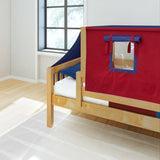 YO21 NS : Kids Beds Twin Toddler Bed with Tent, Slat, Natural