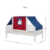 YO21 WP : Kids Beds Twin Toddler Bed with Tent, Panel, White