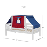 YO21 WS : Kids Beds Twin Toddler Bed with Tent, Slat, White