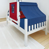 YO21 WS : Kids Beds Twin Toddler Bed with Tent, Slat, White