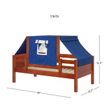 YO22 CP : Kids Beds Twin Toddler Bed with Tent, Panel, Chestnut