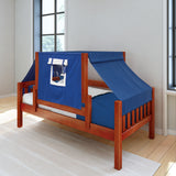 YO22 CS : Kids Beds Twin Toddler Bed with Tent, Slat, Chestnut