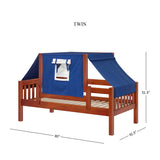 YO22 CS : Kids Beds Twin Toddler Bed with Tent, Slat, Chestnut