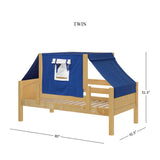 YO22 NP : Kids Beds Twin Toddler Bed with Tent, Panel, Natural