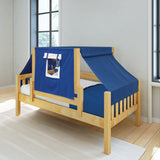 YO22 NS : Kids Beds Twin Toddler Bed with Tent, Slat, Natural