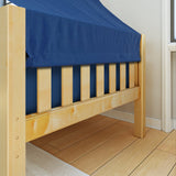 YO22 NS : Kids Beds Twin Toddler Bed with Tent, Slat, Natural