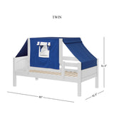 YO22 WP : Kids Beds Twin Toddler Bed with Tent, Panel, White