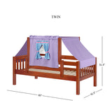 YO27 CS : Kids Beds Twin Toddler Bed with Tent, Slat, Chestnut