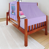 YO27 CS : Kids Beds Twin Toddler Bed with Tent, Slat, Chestnut