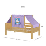 YO27 NP : Kids Beds Twin Toddler Bed with Tent, Panel, Natural