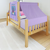 YO27 NS : Kids Beds Twin Toddler Bed with Tent, Slat, Natural