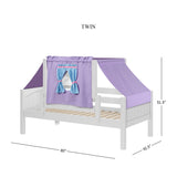 YO27 WP : Kids Beds Twin Toddler Bed with Tent, Panel, White